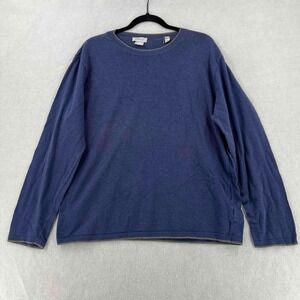 Barney's New York Crewneck Sweater Men's Blue Long-sleeves Pullover Sz Large